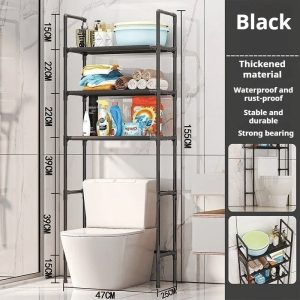 Over the toilet floor standing bathroom storage rack