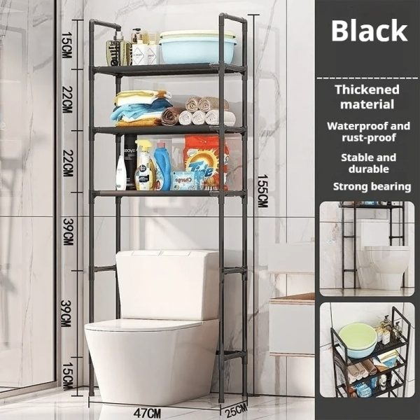 Over the toilet floor standing bathroom storage rack