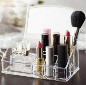 Acrylic-Makeup-Rack-Organiser-With-Mirror Acrylic Makeup Rack Organiser With Mirror