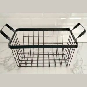 Black-Wire-Mesh-Storage-Basket-20x29cm Black Wire Mesh Storage Basket 20x29cm