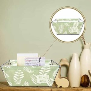 Canvas-Storage-Basket-Metal-Holder-Desk-Table-Organizer Canvas Storage Basket Metal Holder Desk Table Organizer