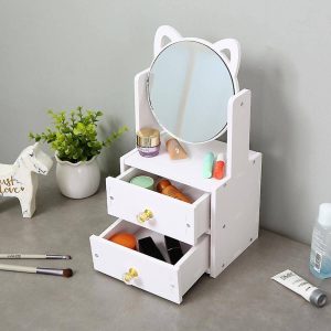 Multifunctional-Cosmetic-Storage-Box-With-Mirror Multifunctional Cosmetic Storage Box With Mirror